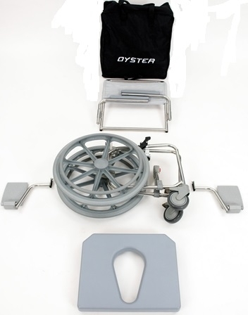SPR400 Oyster Self Propelled  Folding Toileting Showering Chair 