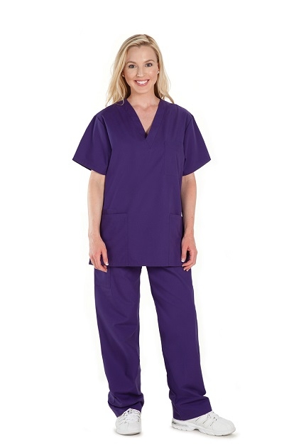 Scrub Suit Extra Small Purple	  