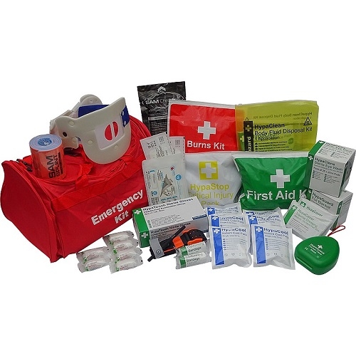 Stocked Trauma Bag with BS Compliant First Aid Kit