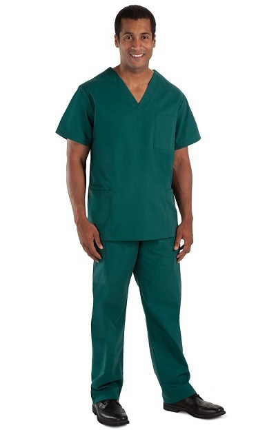 Scrub Suit  Large  Hunter Green