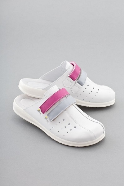  Soft Leather Nursing Shoe White and Pink Size 35