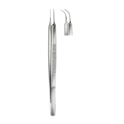 STEVENS Iris Forceps 10.5 cm Standard Model Semi Curved 1:2 teeth 