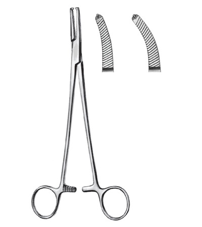 FAURE Hysterectomy Forceps Curved 25 cm