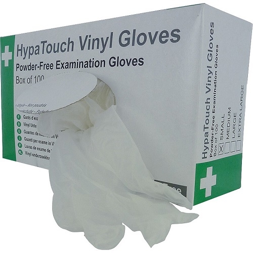 HypaTouch Powder-Free Vinyl Gloves Large 10 Boxes of 100