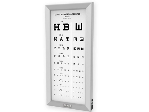 Ultra Slim LED Optometric Chart Mixed Decimal 