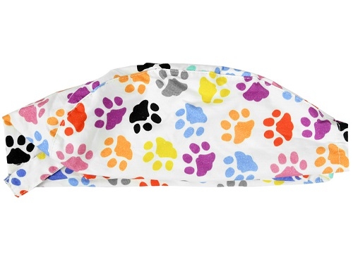 Surgical Cap Paw Pattern